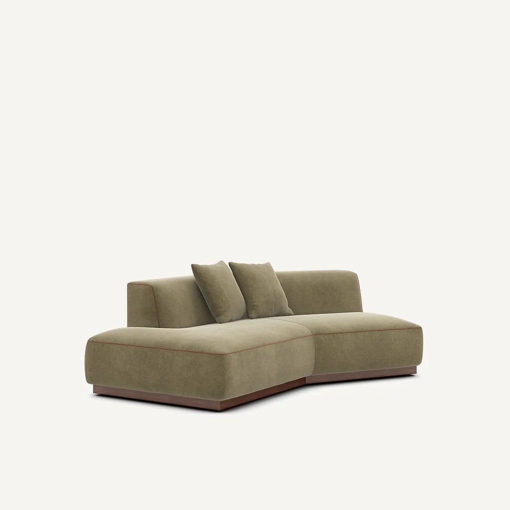 Halve bank links in linnen fluweel, JACOPO