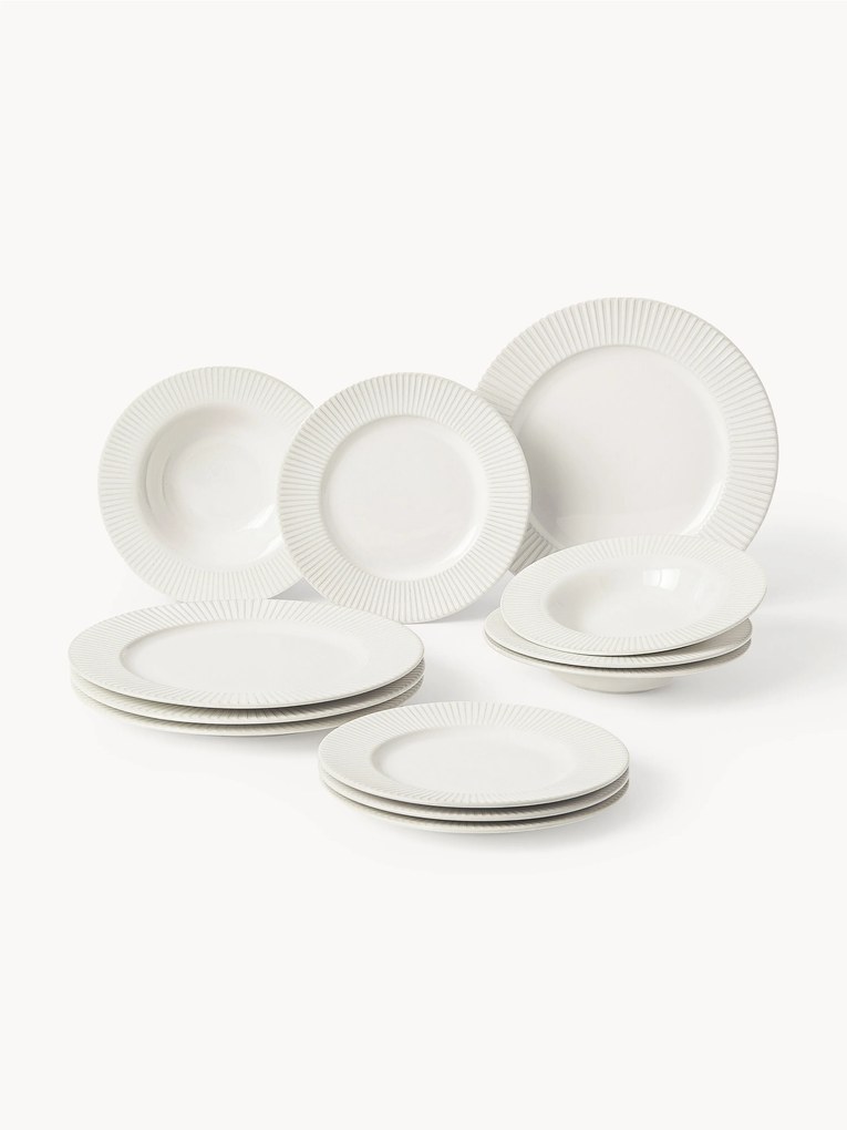 Serviesset Goya van porselein, 4 personen (12-delig)