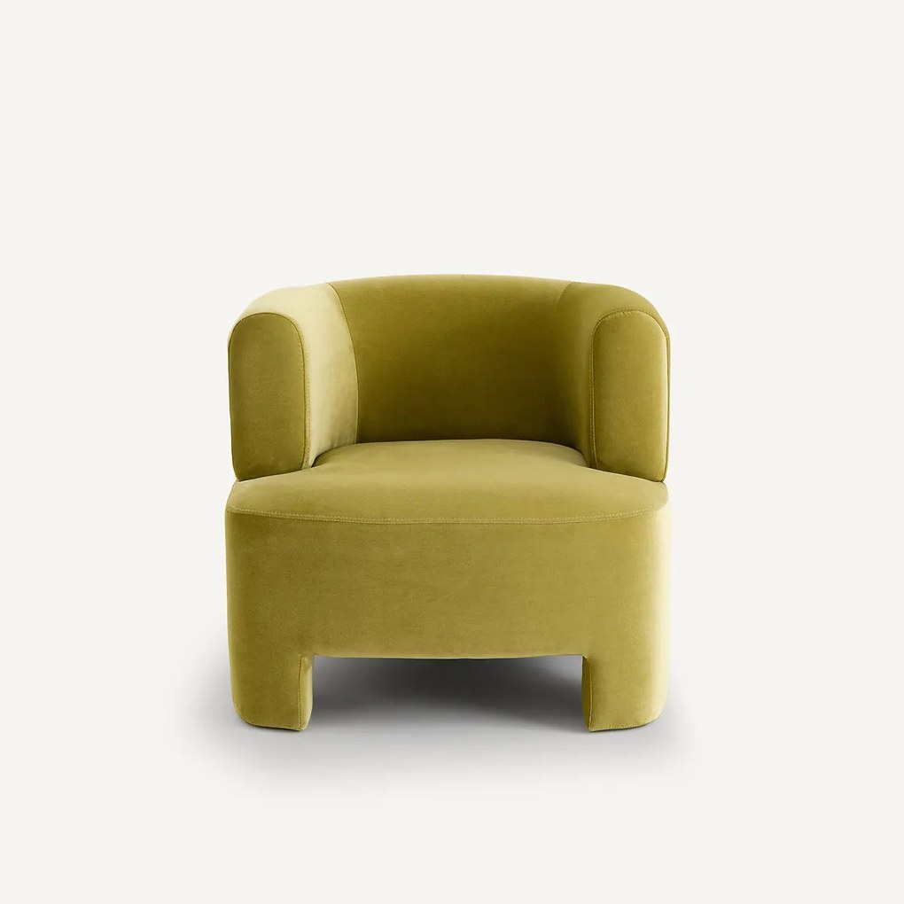 Fauteuil in fluweel, klein model, Darrel