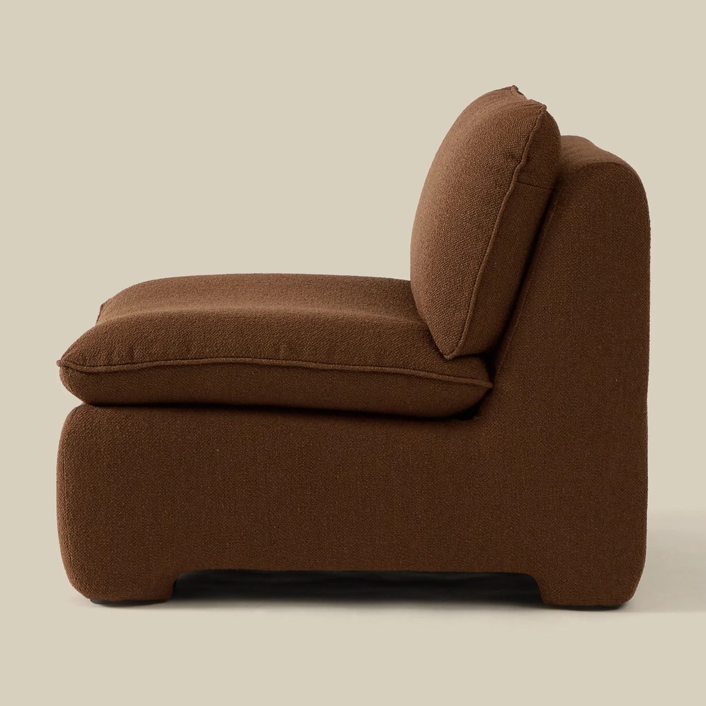 Retro Fauteuil Bruin Boucle Stof