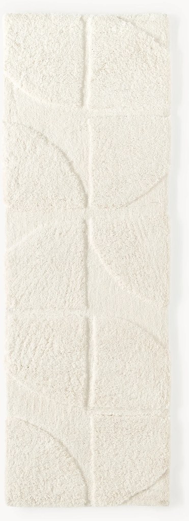 Pluizig hoogpolige loper Jade met verhoogd hoog-laag structuur