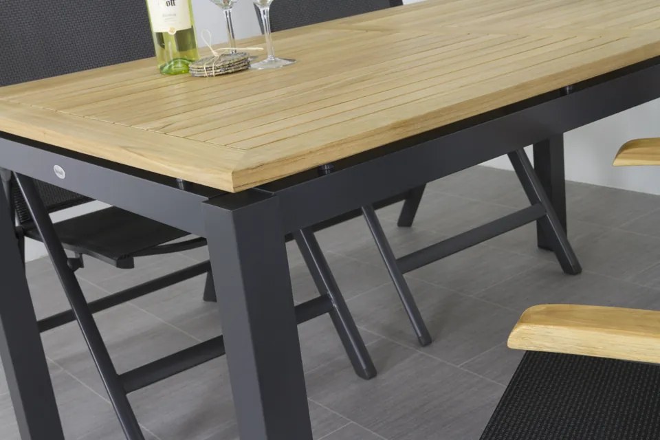 Hartman Napoli/Sonata verstelbare tuinset 160x90 cm. - Aluminium/Teak