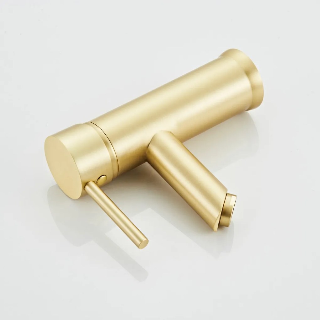 Saniclear Brass wastafelkraan geborsteld messing mat goud