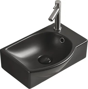 Mexen Mista linkse opbouw wastafel 40 x 28 cm, mat zwart - 22174085L