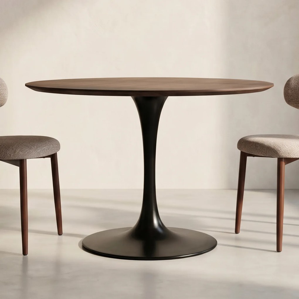 Kare Design Invitation Ronde Eettafel Walnoot 120cm - 120 X 120cm.