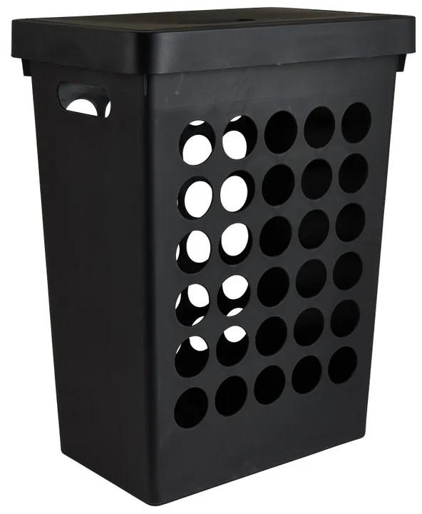 Wasmand vierkant - zwart - 39x26x49,8 cm