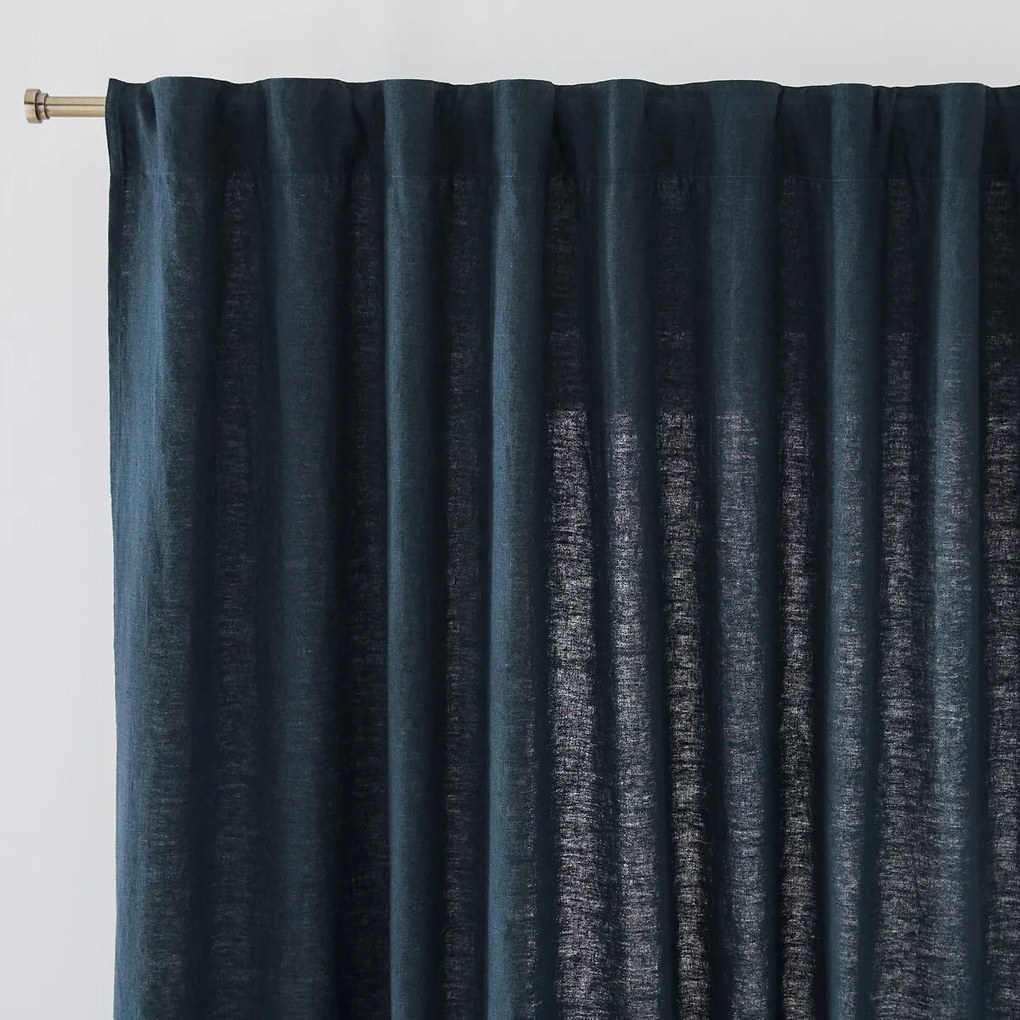 Linnen schermgordijn, met aangerimpelde bies en wave, ELBA