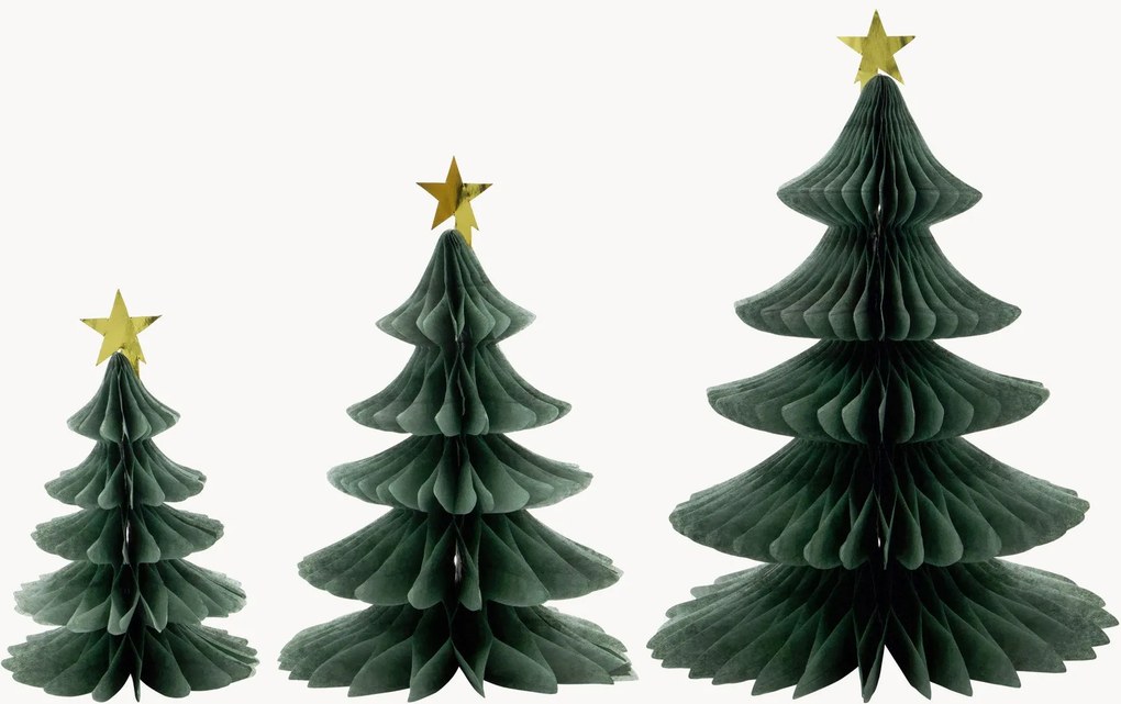 Handgemaakte kerstornamenten Tree, 3-delig