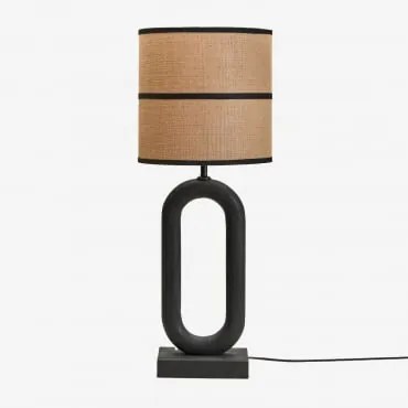 Tiberia Mangohouten Tafellamp Gewoon Zwart & Zwart 30 Cm Olinda - Sklum
