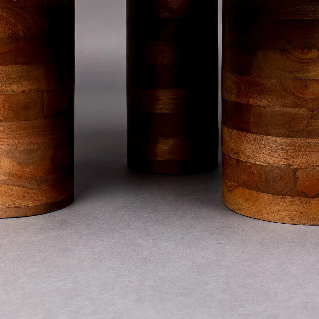 Dutchbone Suki Bijzettafel Set Organisch Marmer - 73 X 41cm.