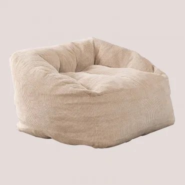 Corduroy Fauteuil Poef (70 Cm) Thiago Bruin - Tarwe - Sklum