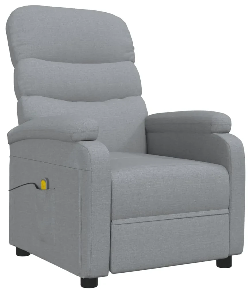 vidaXL Massagestoel verstelbaar stof lichtgrijs