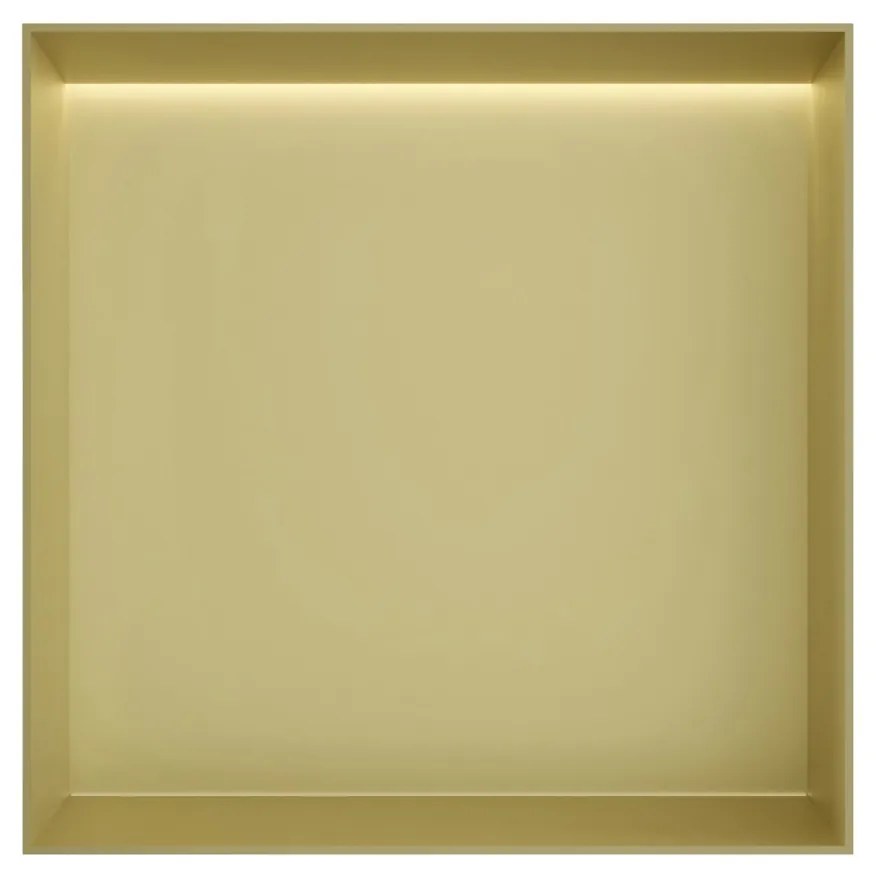 Hotbath &More frameless inbouwnis met verlichting 30x30x10cm geborsteld messing PVD