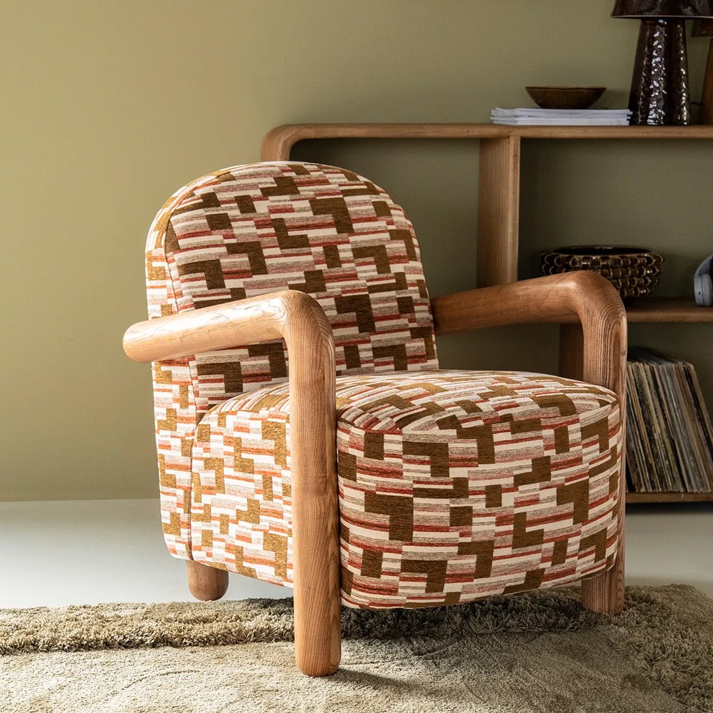 Fauteuil Met Hout Print