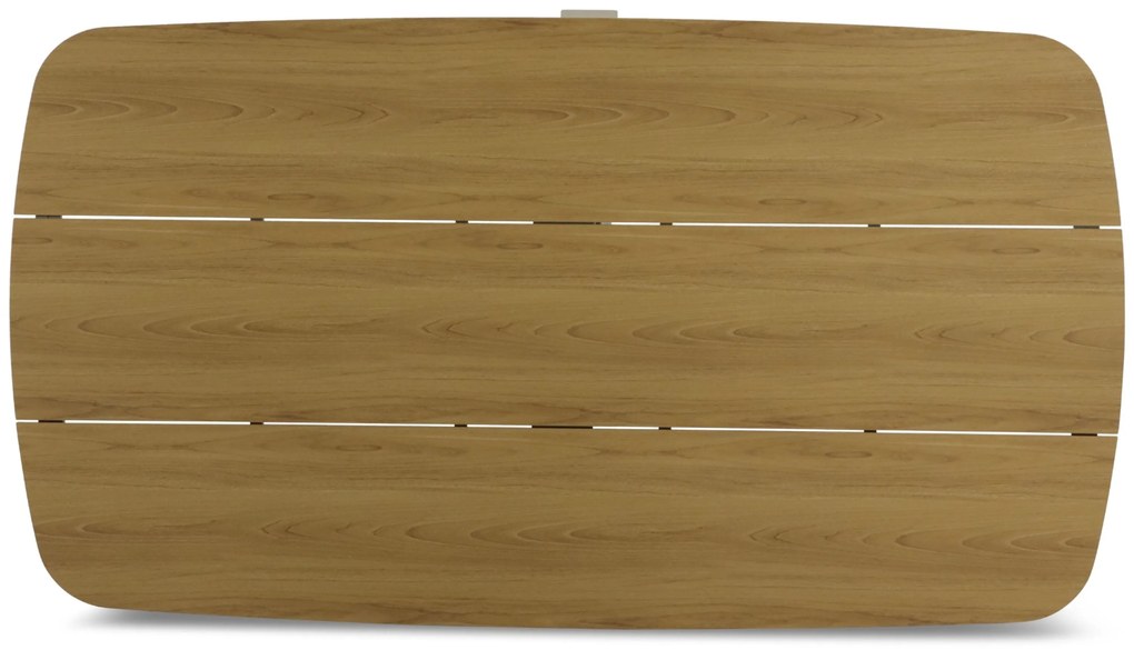 Dining Tuintafel rechthoekig 220 x 100 cm Aluminium/Polywood (teakfinish) Taupe Camila
