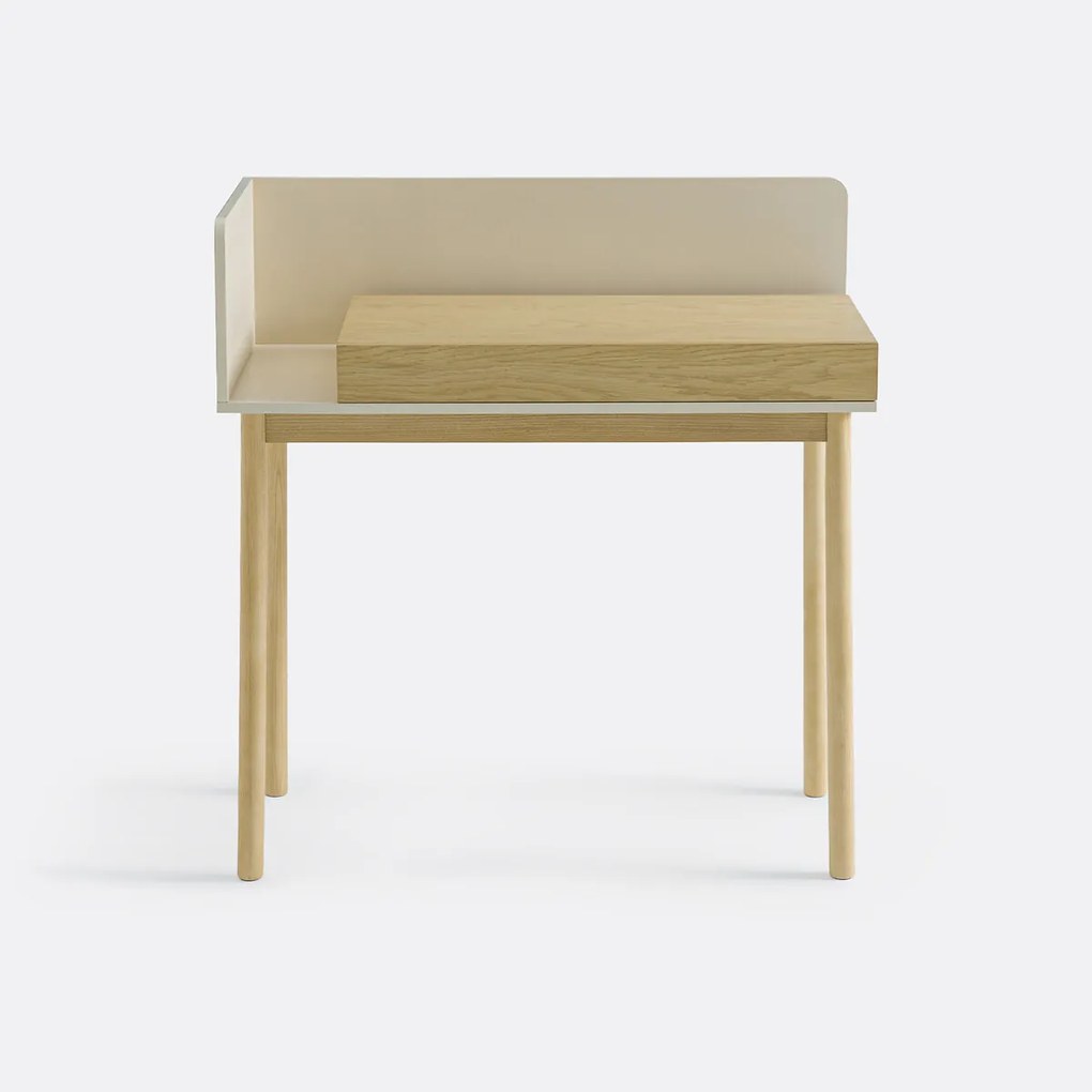 Bureau met 1 lade, eikenfineer, GRAPHY