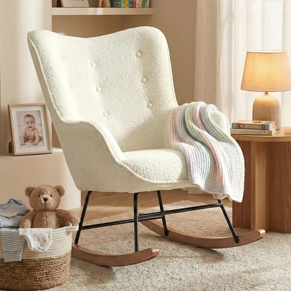 Schommelstoel Teddy Creme