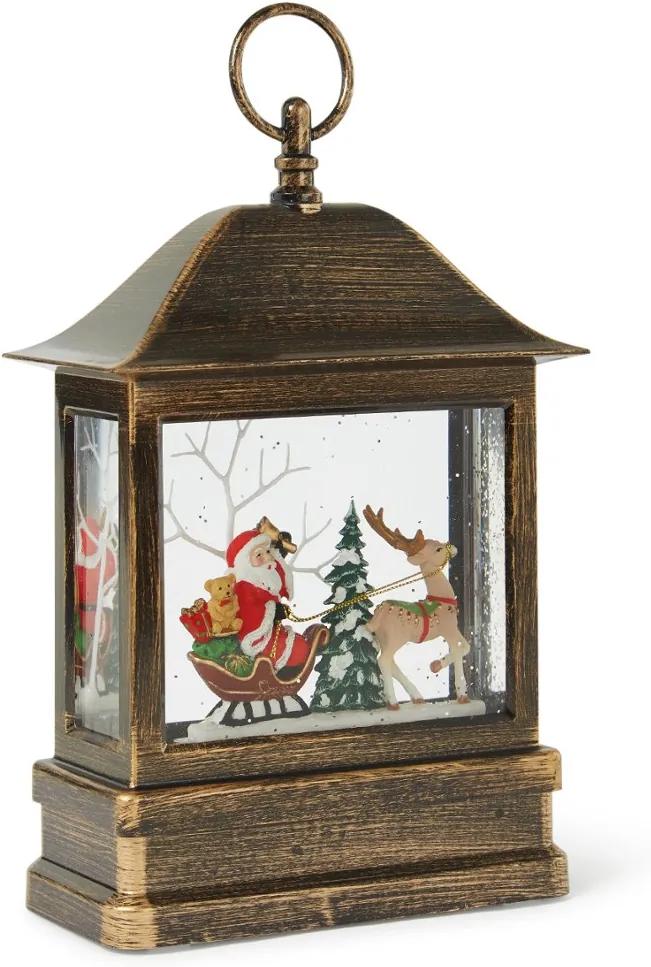 Konstsmide Lantaarn met kerstman op slee kerstdecoratie 25 cm