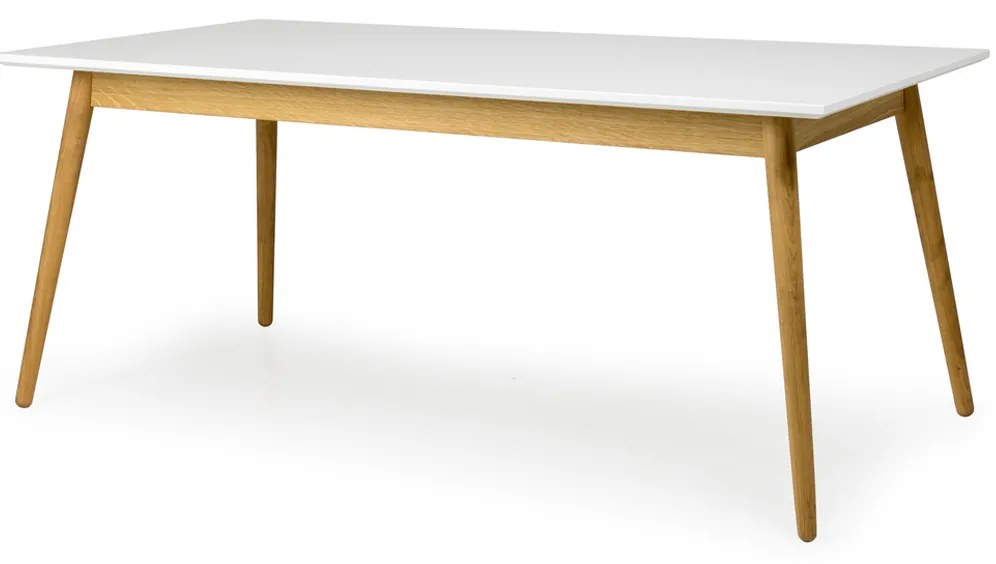 Tenzo Dot Eettafel Mat Wit Met Eiken - 180 X 90cm.