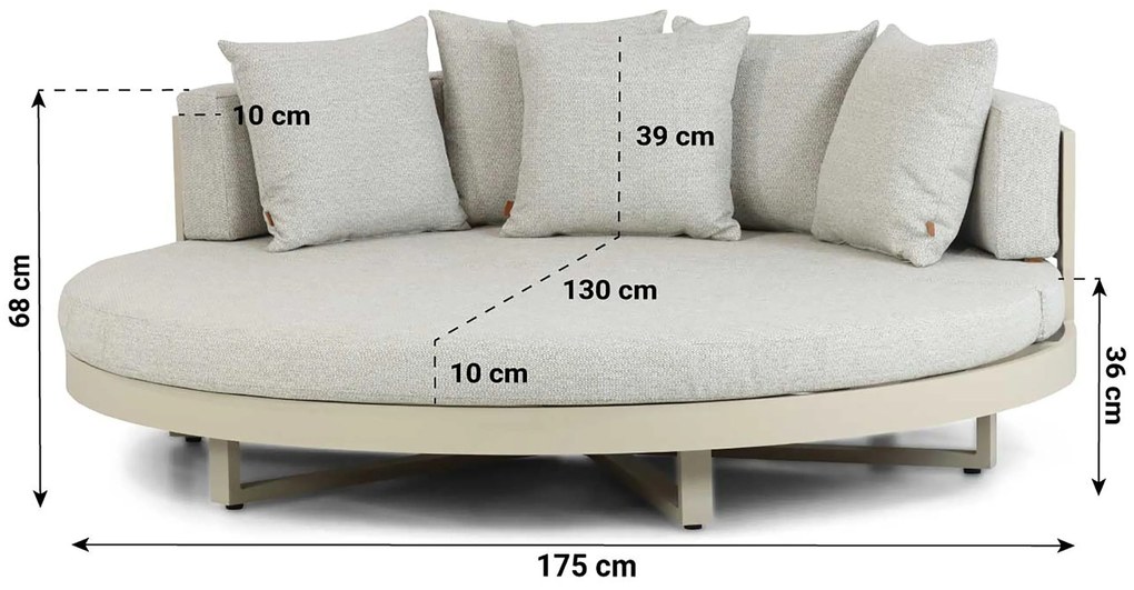 Santika Furniture Santika Lakeview Daybed Aluminium Taupe
