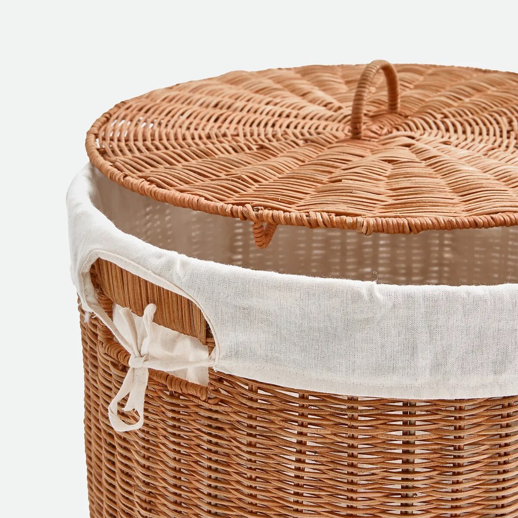 Wasmand met deksel, rotan, JANA