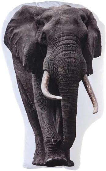 Kussen olifant wit/grijs 62 cm