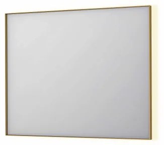 INK SP32 spiegel - 100x4x80cm rechthoek in stalen kader incl indir LED - verwarming - color changing - dimbaar en schakelaar - geborsteld mat goud 8410062