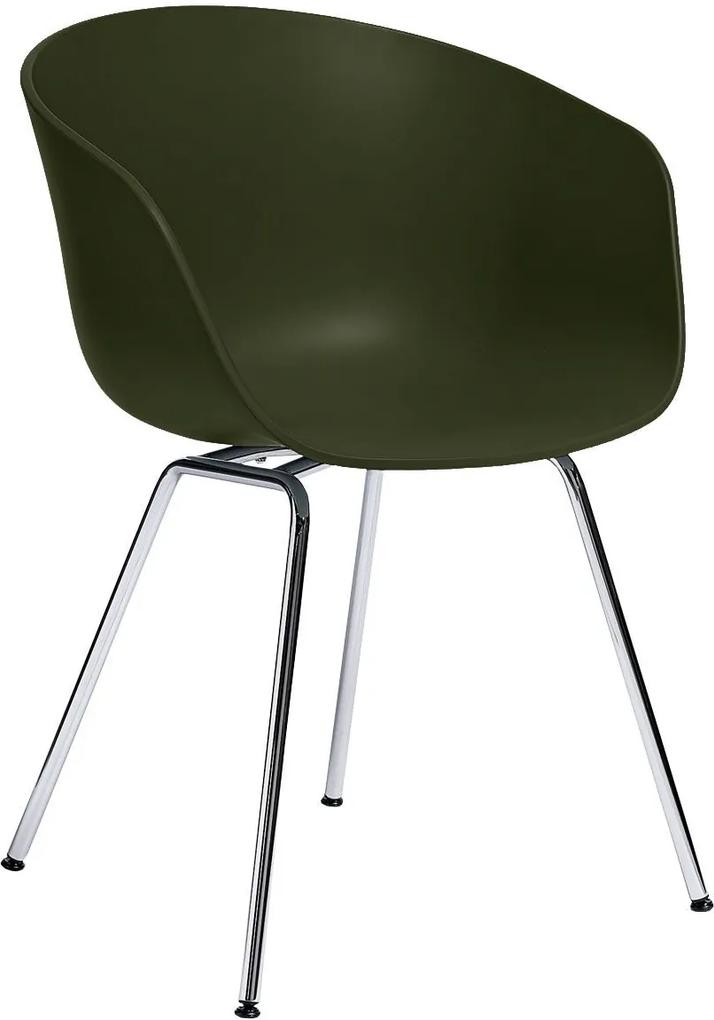 Hay About A Chair AAC26 Stoel Met Chroom Onderstel Green