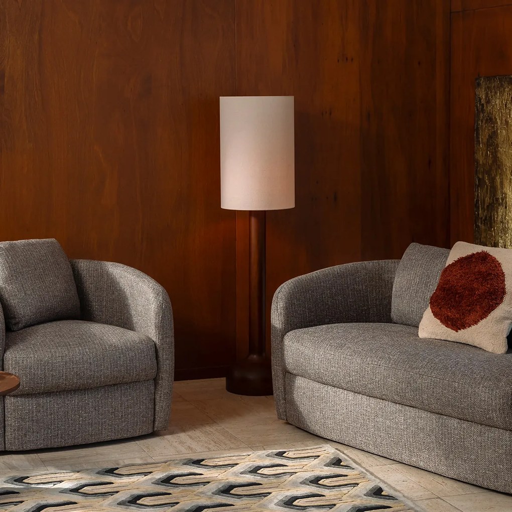 Dutchbone Jones Retro Design Vloerlamp Walnoot