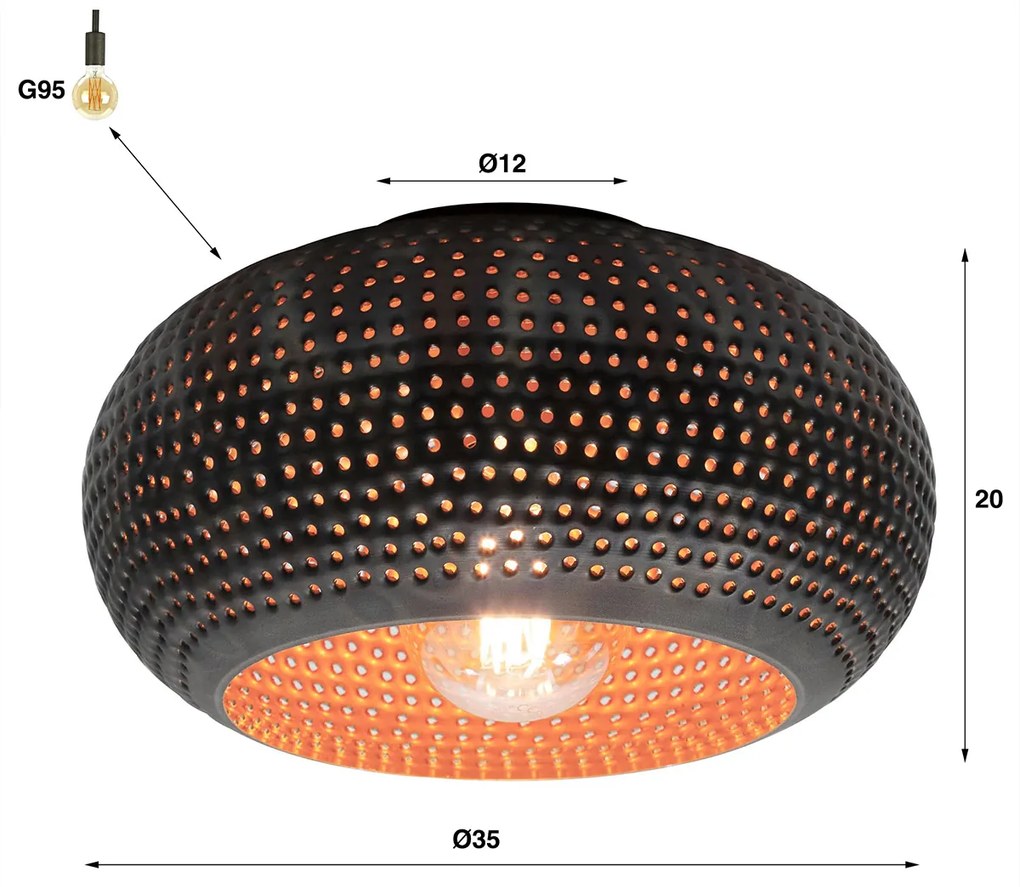 Ronde Plafondlamp Met Gaatjes 35 Cm