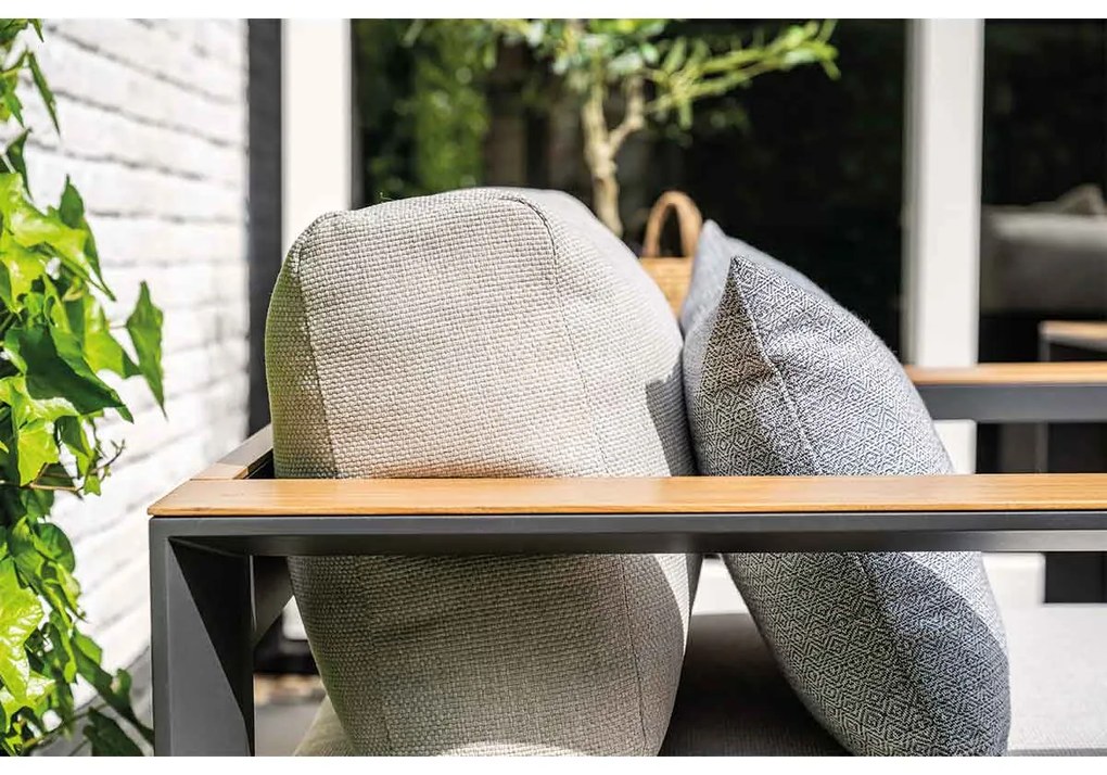 Garden Impressions Malakka loungeset 3 - delig carbon black/valley sand/light teaklook