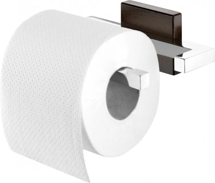 Zenna toiletrolhouder 15x10,8x5,5 cm, chroom wengé