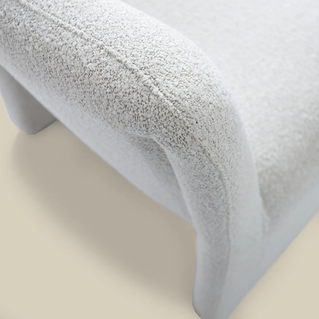 Gebogen Fauteuil Creme Stof