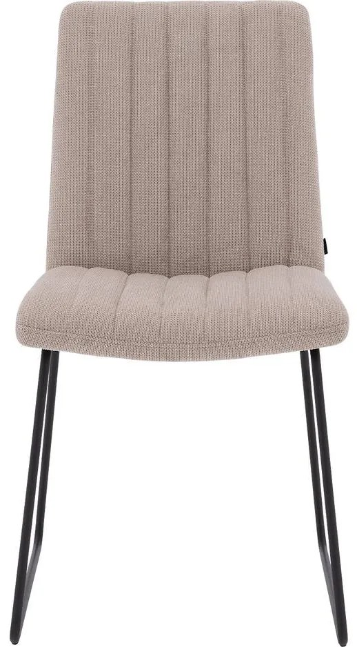 Goossens Eetkamerstoel Manta beige stof leuning, urban industrieel
