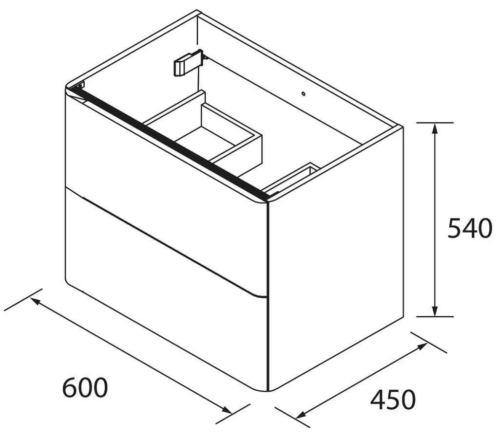 Muebles Unique badmeubel 60cm antraciet mat met witte grepen