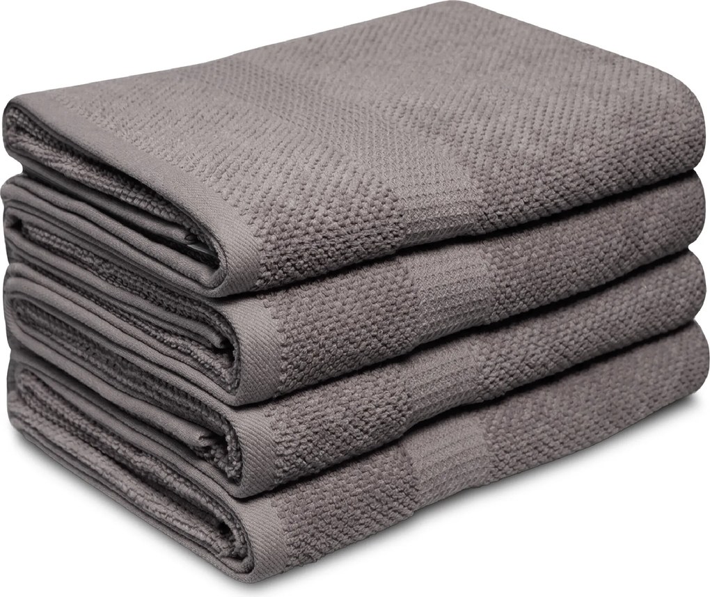 Handdoek Popcorn Collectie – 4 stuks – 70×140 – grijs