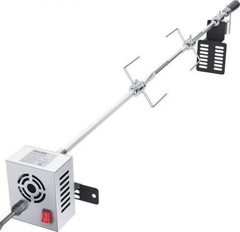 VEVOR speenvarkengrill lamsgrill 100,6 cm, 12 kg roestvrijstalen draaispitgrill 9 W, lamsgrill BBQ grill grillwagen barbecue, grote spitgrill geschikt voor kalkoenvlees, ham etc.