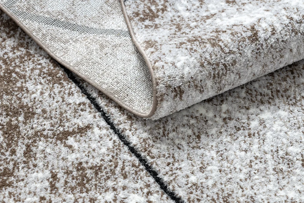 Tapijt modern COZY 8872 Wall, geometrisch , drieho  - Structureel,  twee poolhoogte , bruin