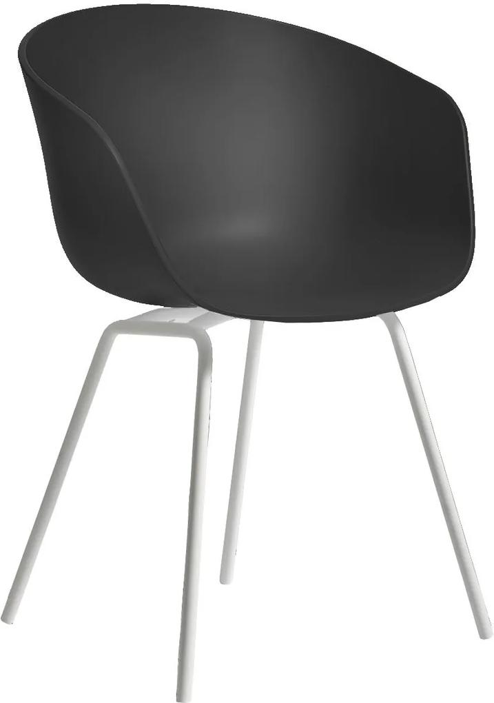 Hay About A Chair AAC26 Stoel Met Wit Onderstel Soft Black
