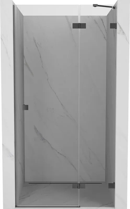 Mexen Lunar douchedeur scharnierend rechts 80 cm, transparant, geweer metaal - 834-080-000-95-00-P