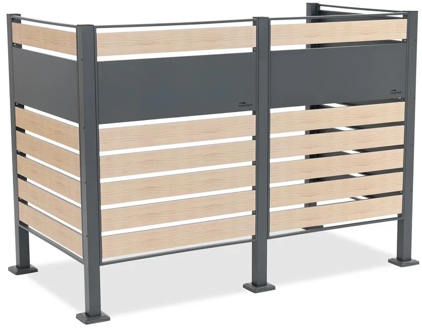 Overdekking voor 2 afvalbakken 120l of 240l Breda CoverTech