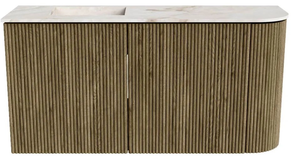 Mondiaz Joya DLux 80cm toiletmeubel ronding rechts dusk met wastafel faye links zonder kraangat frappe