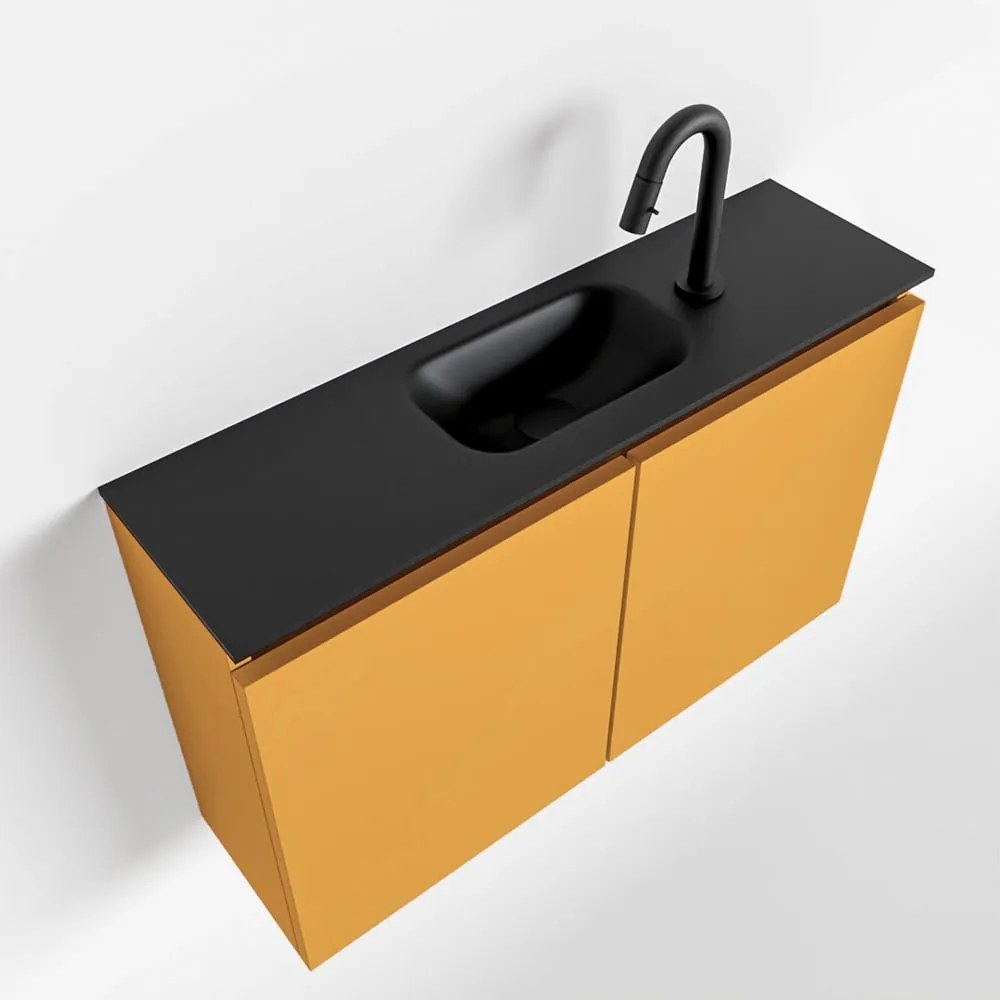 Mondiaz Ture 80cm toiletmeubel ocher met wastafel urban midden 1 kraangat