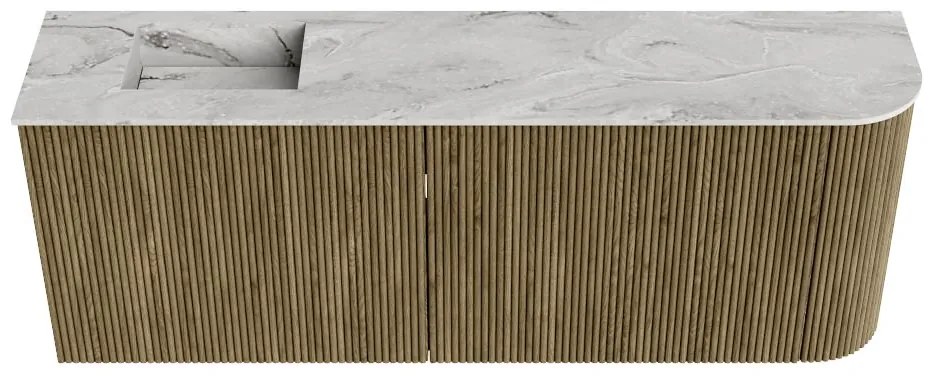 Mondiaz Joya DLux 110cm toiletmeubel ronding rechts dusk met wastafel faye links 1 kraangat glace