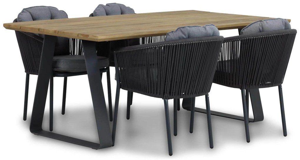 Tuinset 4 personen 180 cm Rope Grijs Santika Furniture Santika