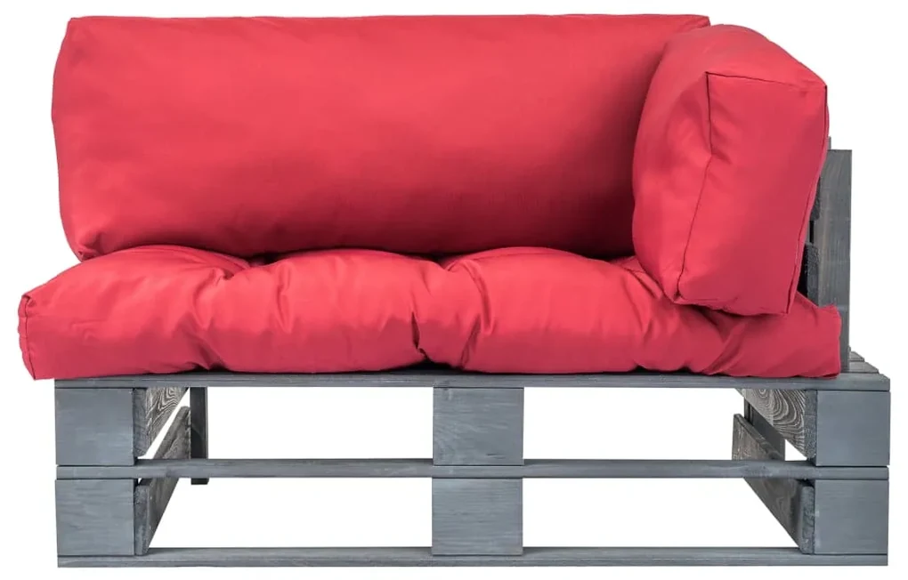 vidaXL Tuinbank met rode kussens pallet grenenhout