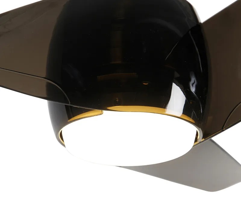 Moderne Plafondventilator met lamp messing met afstandsbediening incl. LED - Sirocco 50 Modern rond Binnenverlichting Lamp