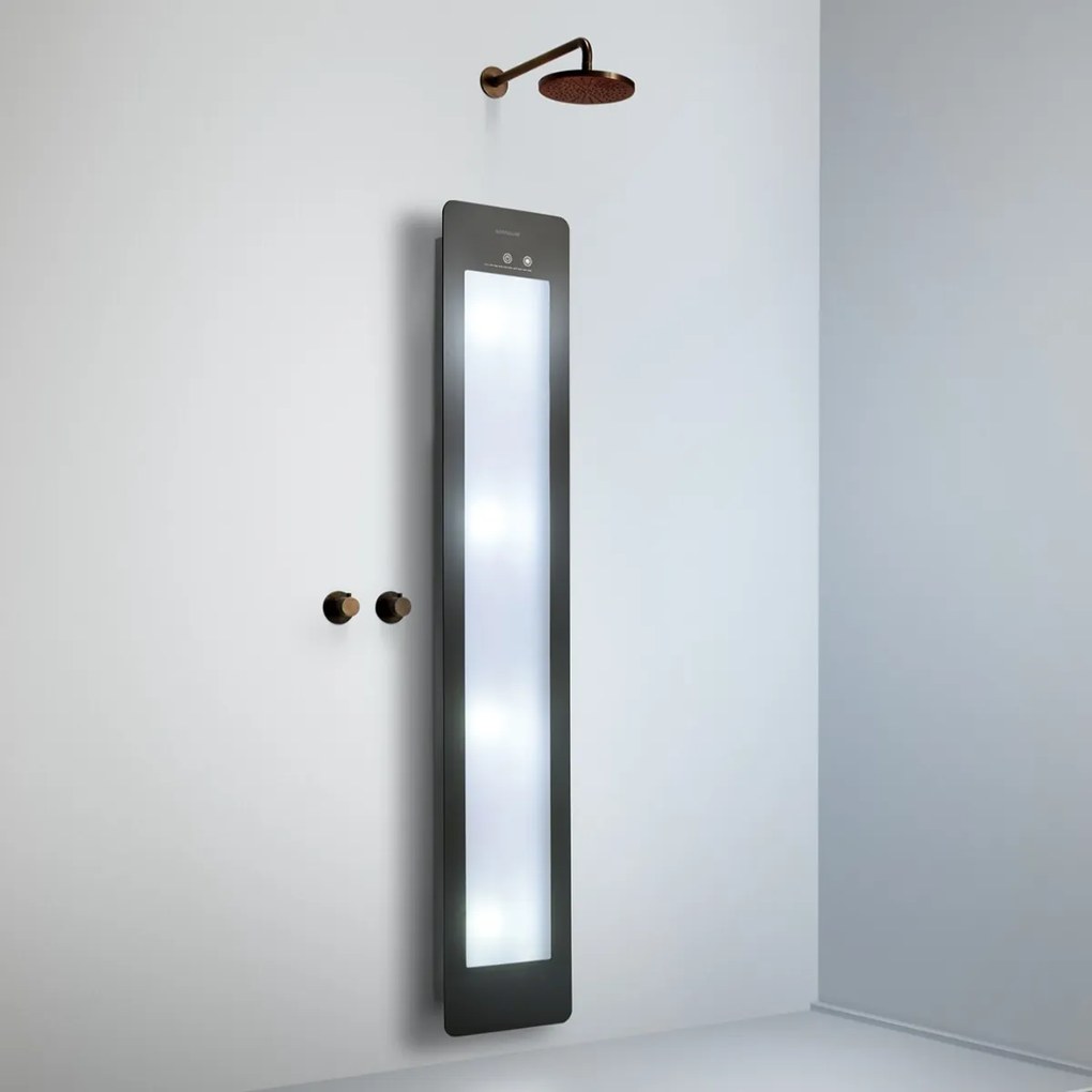 Sunshower Round Plus Large Black infraroodlamp en UV 33x185x10cm opbouw