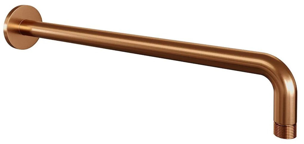 Brauer Copper Carving thermostatische inbouw regendouche met 3 standen handdouche, gebogen muurarm, glijstang en hoofddouche 20cm set 69 koper geborsteld PVD