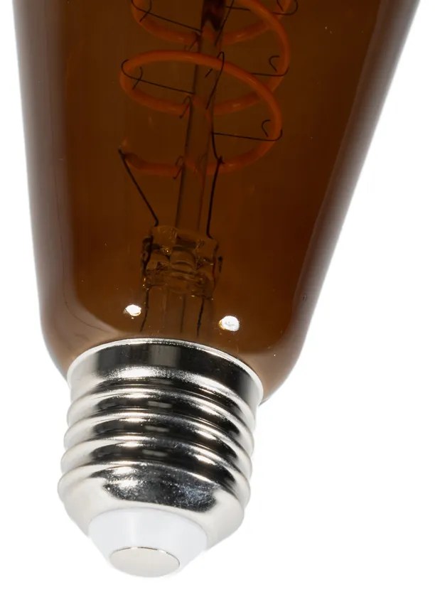 Set van 5 E27 dimbare LED lampen ST64 bruin 4W 100 lm 1800K
